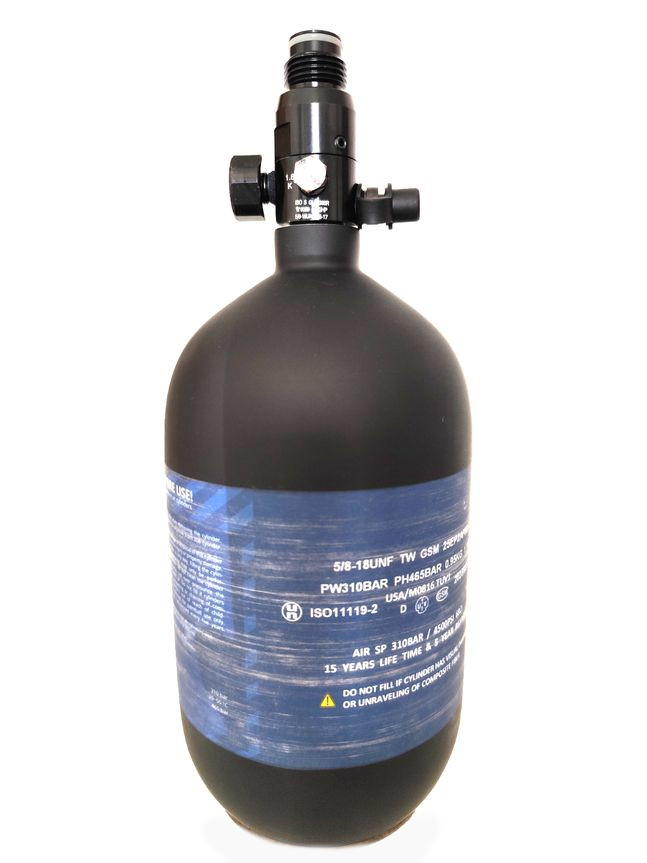 Leichte CARBON 1,1L HP Flasche 300 Bar - GÜNSTIG - inkl. Regulator