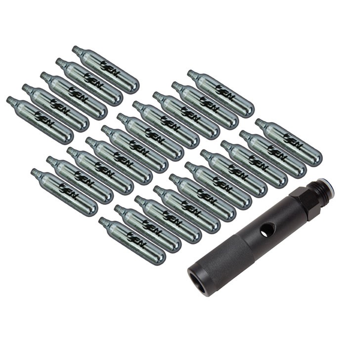 Paintball Quick Change Adapter + 25x CO2 Kapseln (12g)