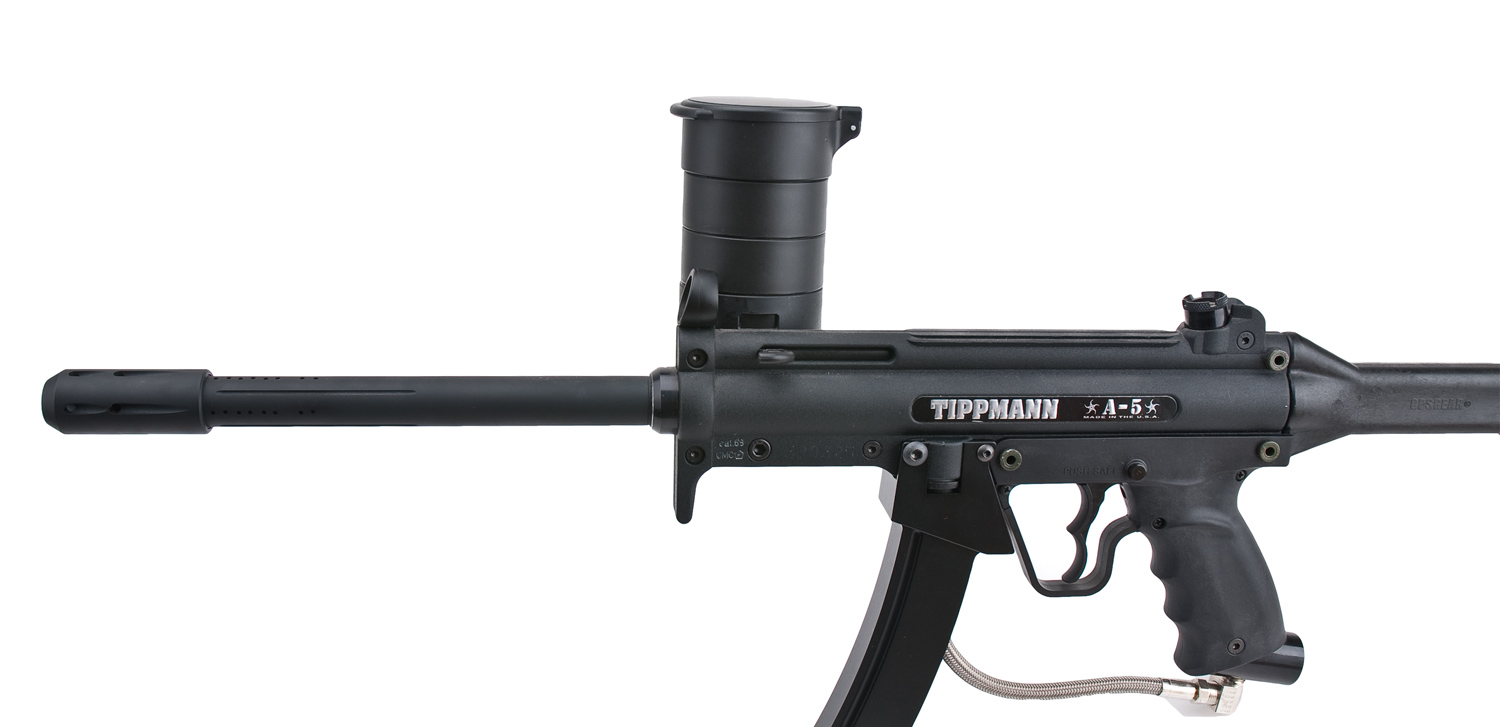 Tippmann A5 mit Tac Cap Paintball Hopper